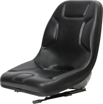 Ultra High-Back Steel Pan Seat – Ideal for Skid Steers Black Vinyl