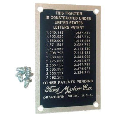 Patent Data Plate