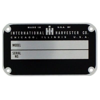 Serial Number Tag