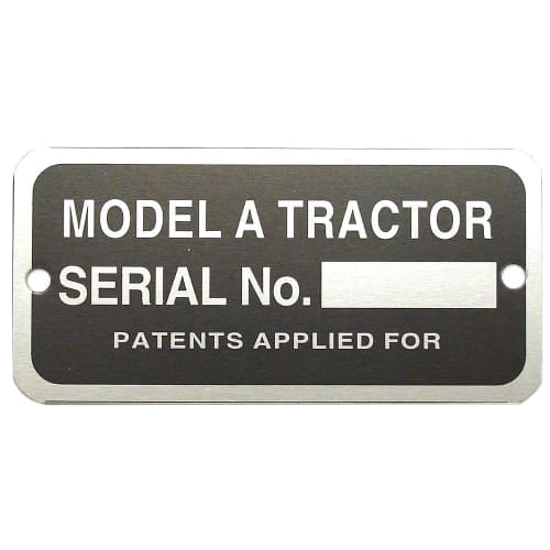 Serial Number Tag