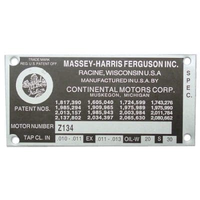 Serial Number Tag