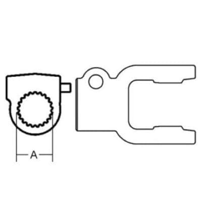 Splined PTO Yoke, 1 3/8in - 21 Spline
